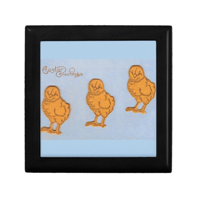 Easter Greetings Chicks Blue Gift Box (Front)