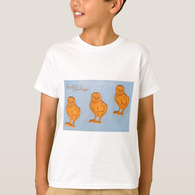 Easter Greetings Chicks Blue T-Shirt (Front)