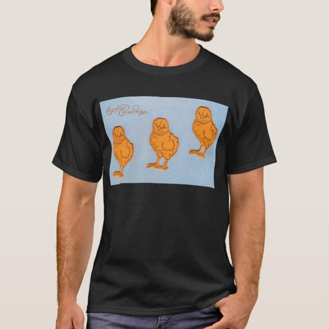 Easter Greetings Chicks Blue T-Shirt (Front)
