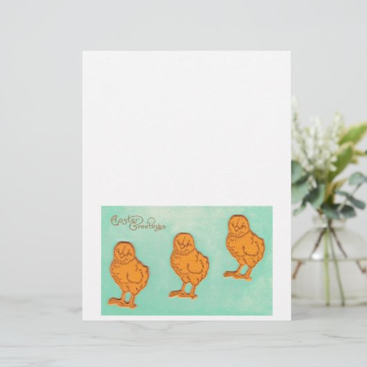 Easter Greetings Chicks Green (Standing Front)