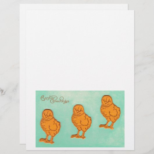 Easter Greetings Chicks Green (Front/Back)