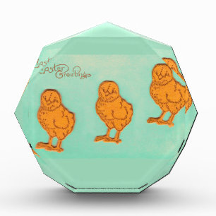 Easter Greetings Chicks Green Acrylic Award