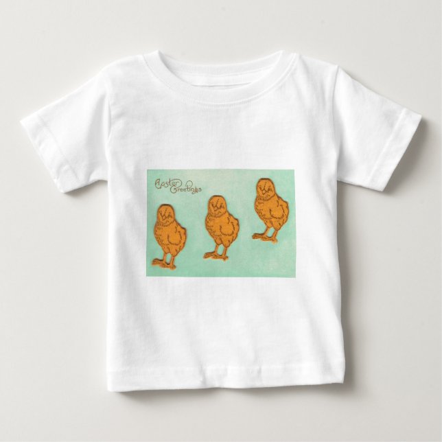 Easter Greetings Chicks Green Baby T-Shirt (Front)