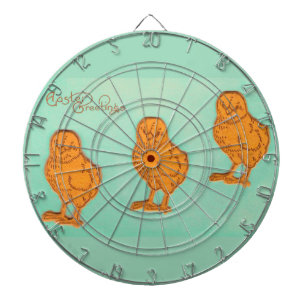 Easter Greetings Chicks Green Dart Board