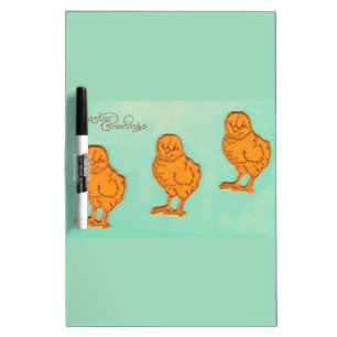 Easter Greetings Chicks Green Dry-Erase Board