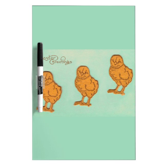 Easter Greetings Chicks Green Dry-Erase Board (Front)