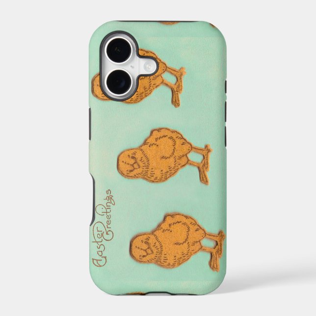 Easter Greetings Chicks Green Iphone Case (Back)