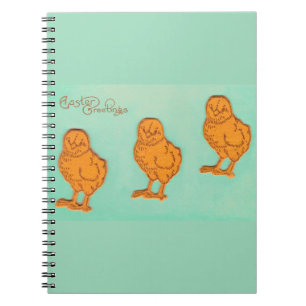 Easter Greetings Chicks Green Notebook