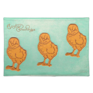 Easter Greetings Chicks Green Placemat