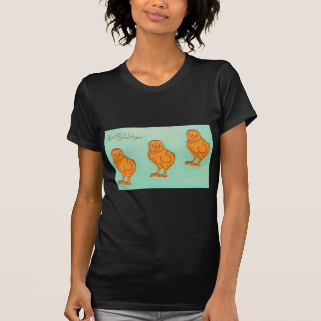 Easter Greetings Chicks Green T-Shirt (Front)