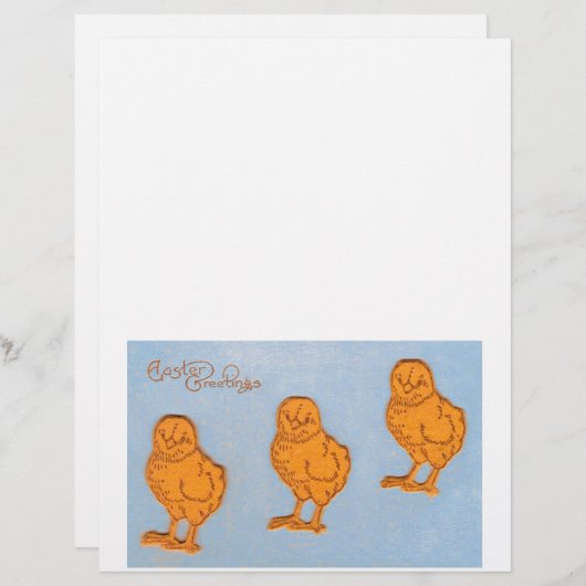Easter Greetings Chicks in Blue (Front/Back)