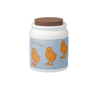 Easter Greetings Chicks in Blue Candy Jar