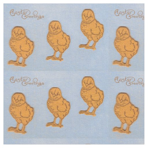 Easter Greetings Chicks in Blue Fabric