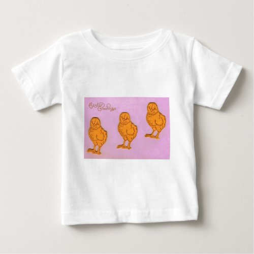 Easter Greetings Chicks Purple Baby T_Shirt