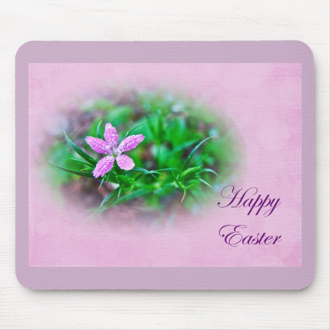 Easter Greetings Deptford Pink Wildflower Mouse Pad (Front)