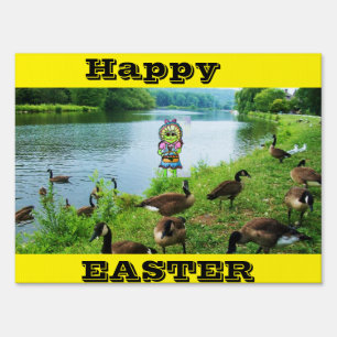 EASTER GREETINGS FROM FROGGETA yard sign