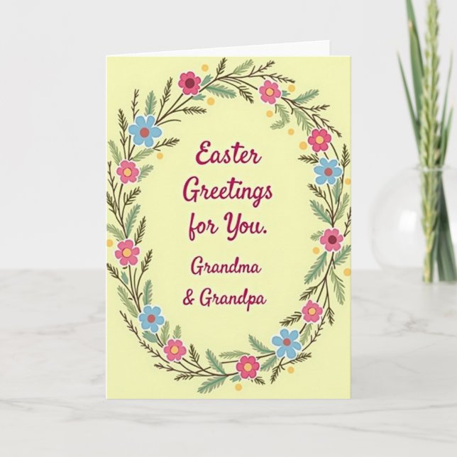 Easter Greetings Grandma Grandpa Card (Front)