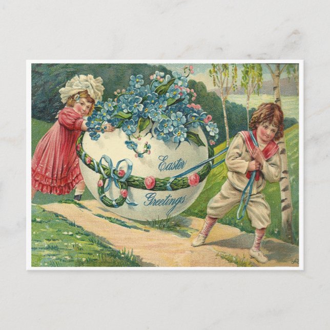 Easter Greetings Holiday Postcard (Front)