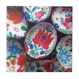 Easter greetings kalocsai eggs ceramic tile