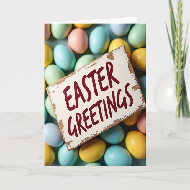 Easter Greetings Message Card (Front)