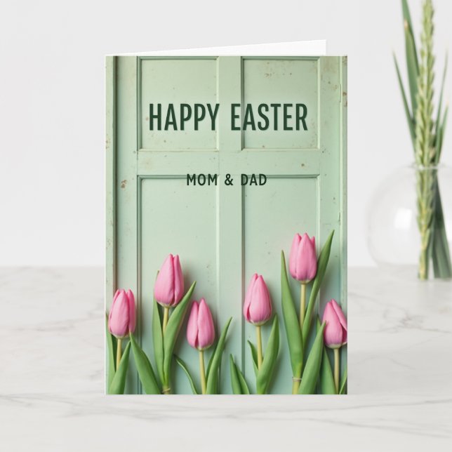 Easter Greetings Mom And Dad Card (Front)