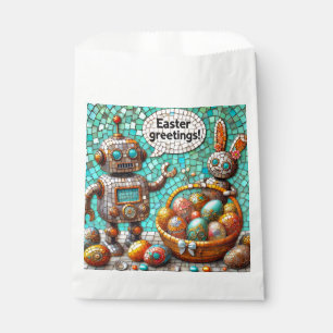 EASTER GREETINGS ~ Robot Bunny and Easter Eggs ~ Favor Bag