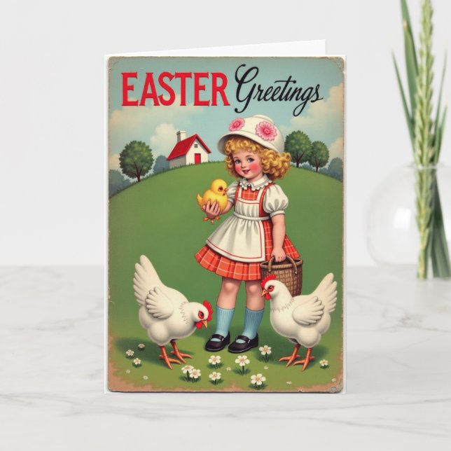Easter Greetings Scene Card (Front)