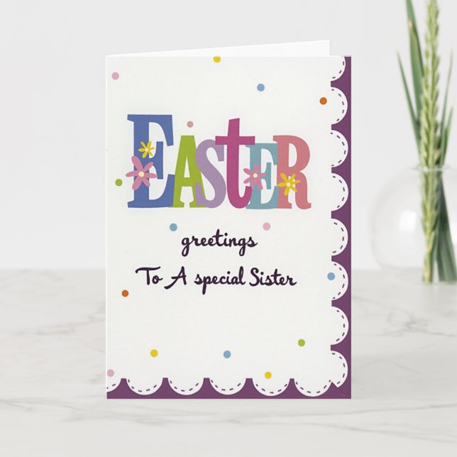 Easter Greetings Sister Card (Front)