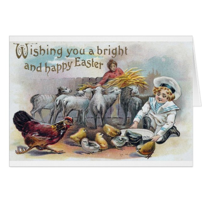 Easter Greetings Vintage Cards (Front Horizontal)