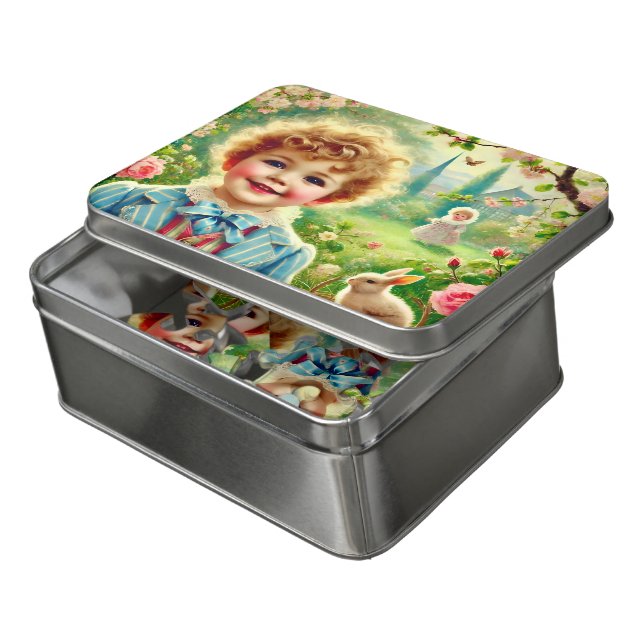 EASTER GREETINGS ~ Vintage Child ~ Puzzle (Lid Open)