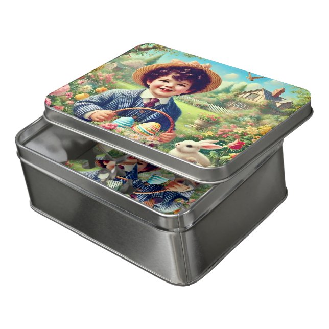 EASTER GREETINGS ~ Vintage Child ~ Puzzle (Lid Open)