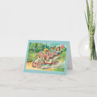 Easter Greetings Vintage Motor Car Holiday Card