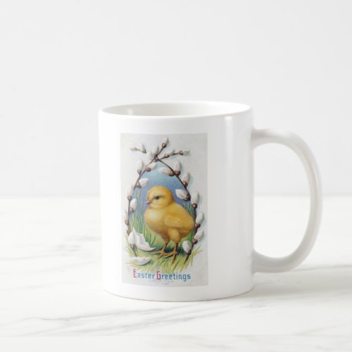 Easter Greetings Yellow Chick Coffee Mug