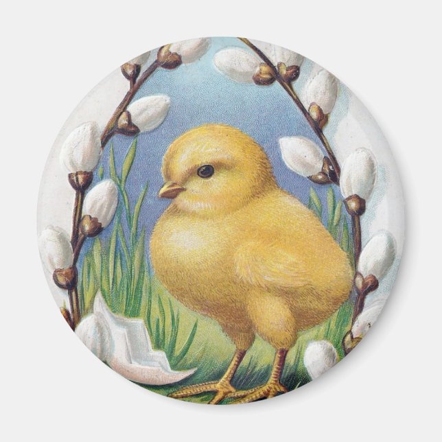 Easter Greetings Yellow Chick Magnet (Front)