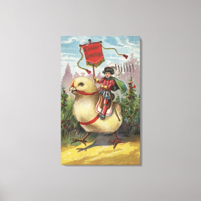 Easter GreetingsPrince atop a Chick Canvas Print (Front)
