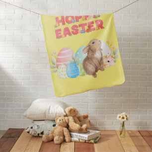 Easter Group Eggs Hoppy Easter day Baby Blanket