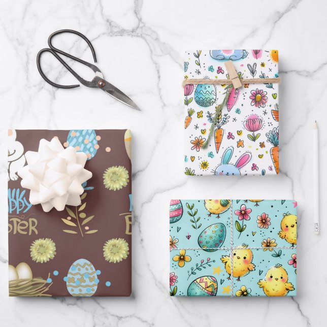 Easter Group Wrapping Paper Sheets (Front)