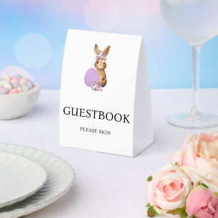 Easter Guestbook Baby Shower Paper Table Tent