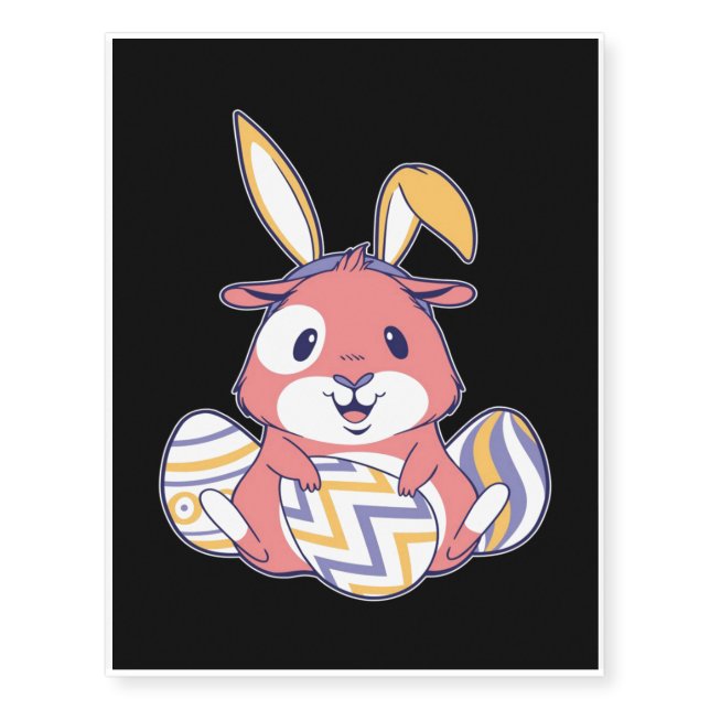 Easter Hamster Rabbit Bunny Eggs | Rabbit Lover Temporary Tattoos (Front)