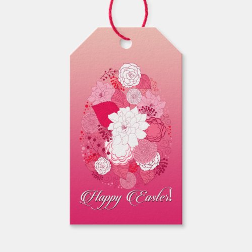 Easter _ Happy Easter Floral Egg Gift Tags