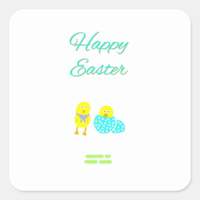 Easter Hatchlings Square Stickers (Front)