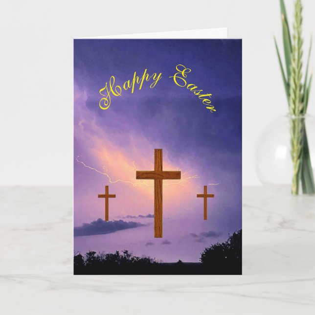 EASTER HE HAS RISEN   LETTERPRESS THANK YOU CARD (Front)