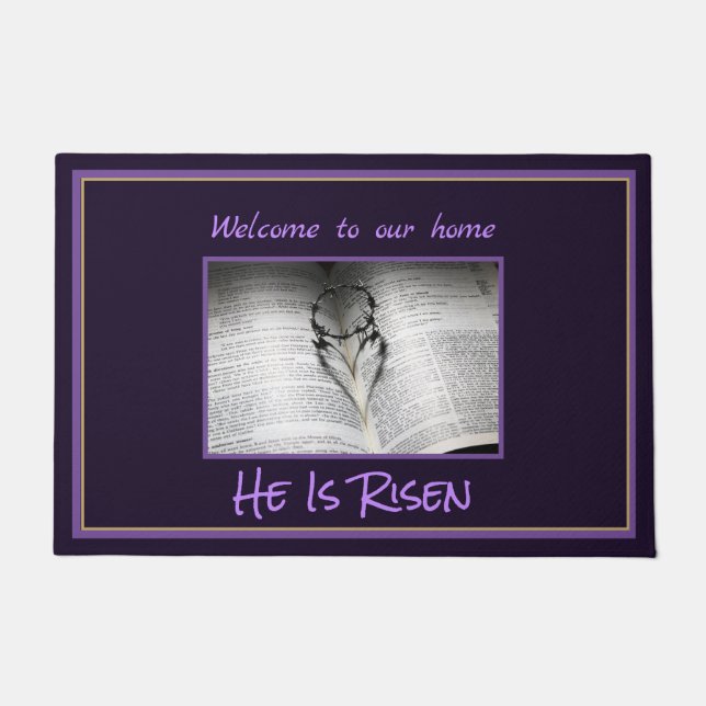Easter He Is Risen Doormat (Front)