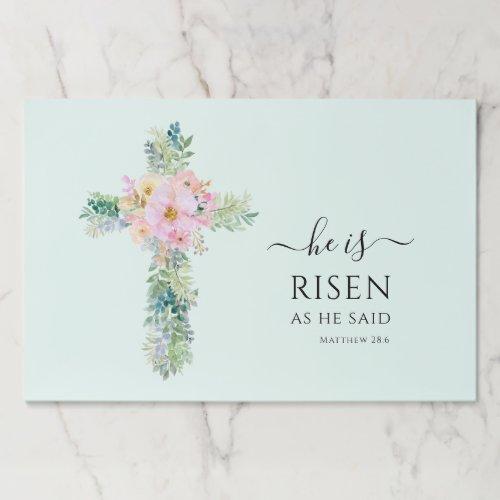 Easter He is Risen Floral Cross Tearaway Placemats