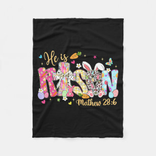 Easter He Is Risen Jesus Christian Women Kids Girl Fleece Blanket