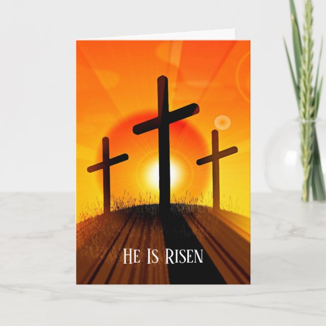 Easter He Is Risen  Letterpress Thank You Card (Front)