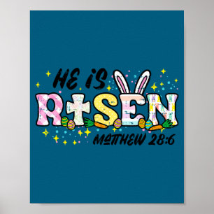 Easter he is risen matthew 28 6 christian women me poster