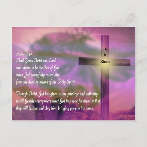 Easter _ He is Risen _ Religious Holiday Postcard