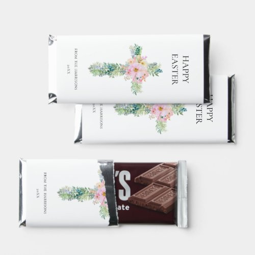 Easter He is Risen Watercolor Cross Hershey Bar Favors