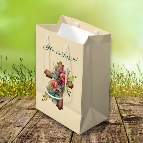 Easter He is Risen with customizable interior Medium Gift Bag